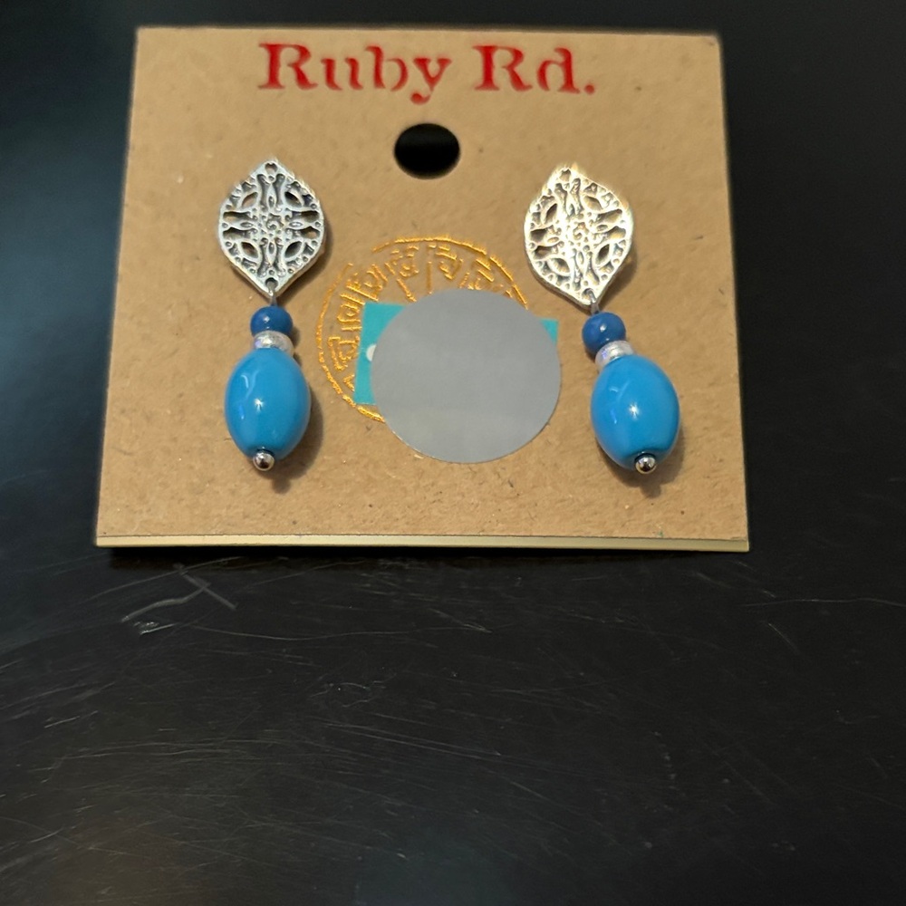 Ruby Rd. Silver and Blue Beaded Earrings